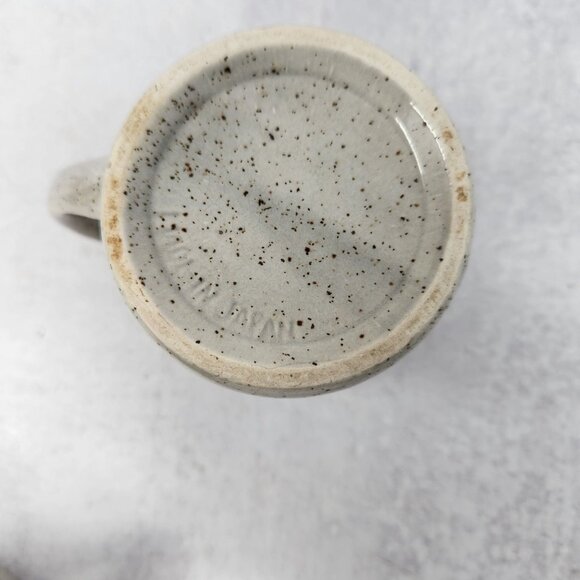 Pair Home Sweet Home Coffee Cup Mug Stoneware Gray & Brown 1970s Vintage Rustic - Picture 5 of 5